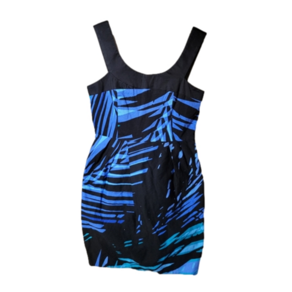 le chateau Dresses & Skirts - Le château cocktail dress Large  bodycon cotton mini made in Canada blue & black